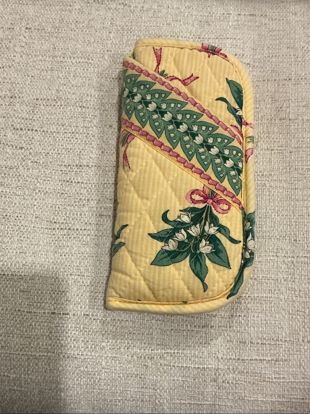 Vera Bradley Yellow Quilted Floral Eyeglass Case